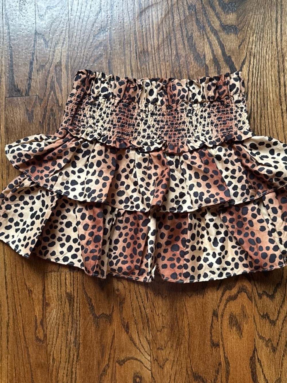 Janie and Jack size 8 Tiered Leopard 
Print Ruffle Mini Skirt - Beige & Brown